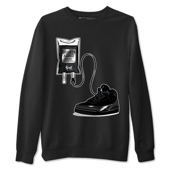 Air Jordan 3 Black Cat shirts to match jordans Sneaker Therapy sneaker match tees Jordan 3 Retro Black Cat best t shirts to wear with jordans SNRT Sneaker Tees unisex cotton Black 2 shirts