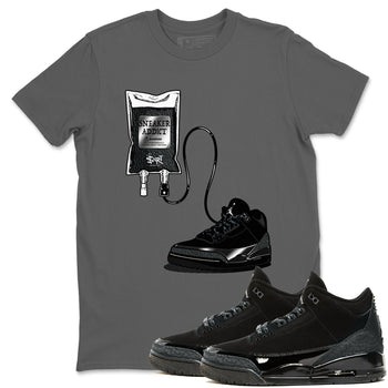 Air Jordan 3 Black Cat shirts to match jordans Sneaker Therapy sneaker match tees Jordan 3 Retro Black Cat best t shirts to wear with jordans SNRT Sneaker Tees unisex cotton Cool Grey 1 shirts