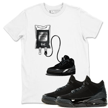 Air Jordan 3 Black Cat shirts to match jordans Sneaker Therapy sneaker match tees Jordan 3 Retro Black Cat best t shirts to wear with jordans SNRT Sneaker Tees unisex cotton White 1 shirts