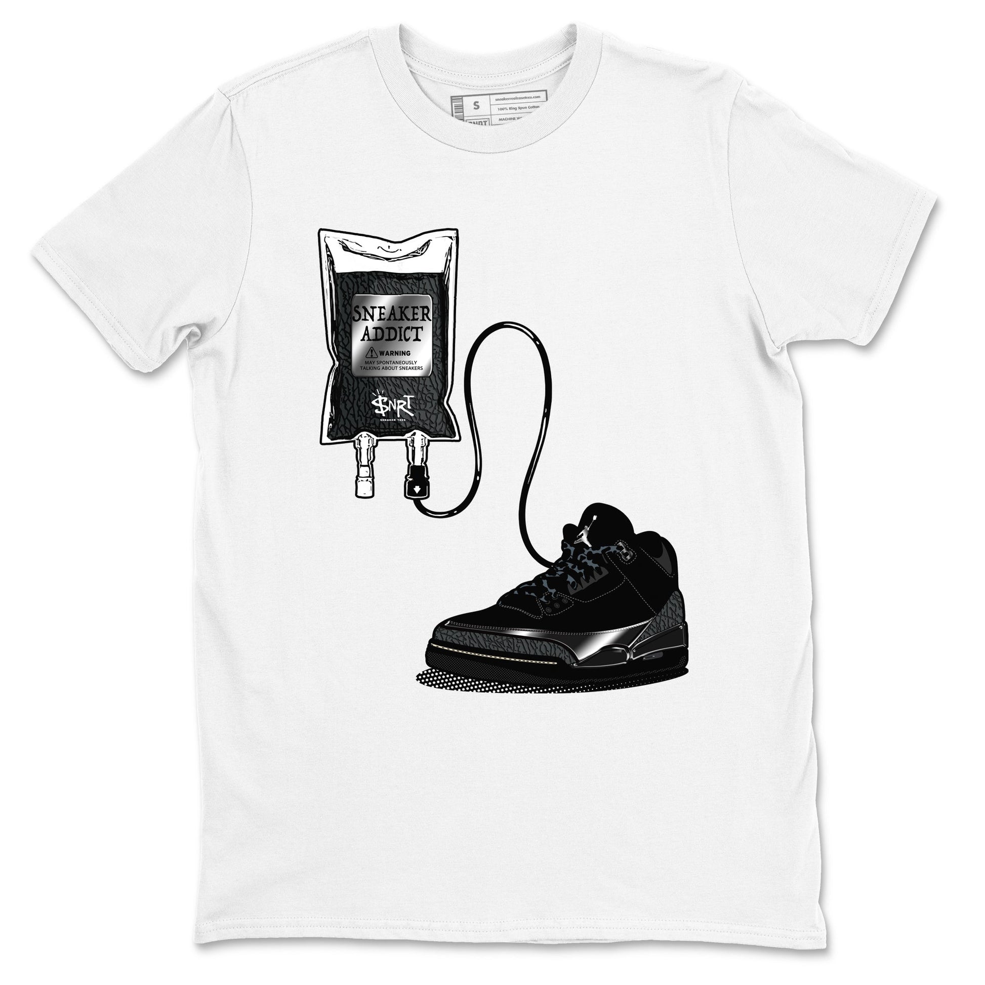 Air Jordan 3 Black Cat shirts to match jordans Sneaker Therapy sneaker match tees Jordan 3 Retro Black Cat best t shirts to wear with jordans SNRT Sneaker Tees unisex cotton White 2 shirts