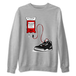 3s Black Cement shirts to match jordans Sneaker Therapy sneaker match tees Air Jordan 3 Black Cement SNRT Sneaker Release Tees unisex cotton Heather Grey 2 crew neck shirts