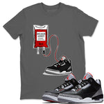 3s Black Cement shirts to match jordans Sneaker Therapy sneaker match tees Air Jordan 3 Black Cement SNRT Sneaker Release Tees unisex cotton Cool Grey 1 crew neck shirts