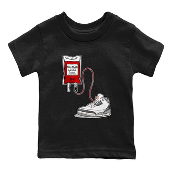 3s Cement Grey shirts to match jordans Sneaker Therapy sneaker match tees Air Jordan 3 Cement Grey SNRT Sneaker Release Tees Youth Baby Black 2 crew neck shirts