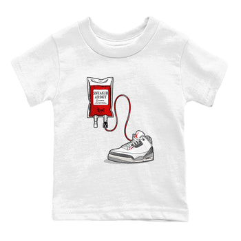 3s Cement Grey shirts to match jordans Sneaker Therapy sneaker match tees Air Jordan 3 Cement Grey SNRT Sneaker Release Tees Youth Baby White 2 crew neck shirts