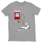 3s Cement Grey shirts to match jordans Sneaker Therapy sneaker match tees Air Jordan 3 Cement Grey SNRT Sneaker Release Tees unisex cotton Heather Grey 2 crew neck shirts