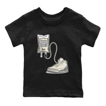 3s WMNS Sail and Cement Grey shirts to match jordans Sneaker Therapy graphic tees Air Jordan 3 Sail and Cement Grey match shoes to clothes SNRT Sneaker Tees Youth Baby Black 2 tee