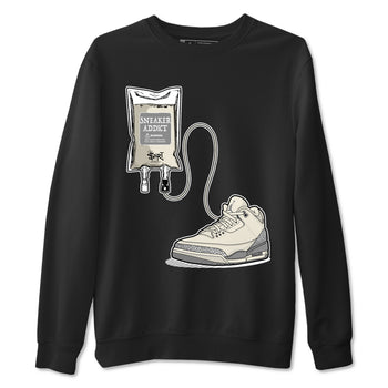 3s WMNS Sail and Cement Grey shirts to match jordans Sneaker Therapy graphic tees Air Jordan 3 Sail and Cement Grey match shoes to clothes SNRT Sneaker Tees unisex cotton Black 2 shirts