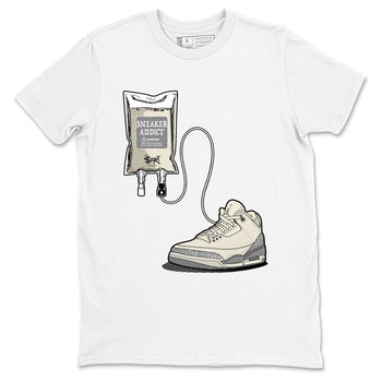 3s WMNS Sail and Cement Grey shirts to match jordans Sneaker Therapy graphic tees Air Jordan 3 Sail and Cement Grey match shoes to clothes SNRT Sneaker Tees unisex cotton White 2 shirts