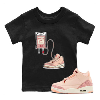 3s Valentines Day tee to match jordans Sneaker Therapy sneaker match tees Air Jordan 3 "Treat Yourself" Washed Coral special Valentine's Day Gift SNRT Sneaker Tees Youth Baby Black 1 tee