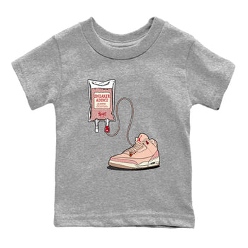 3s Valentines Day tee to match jordans Sneaker Therapy sneaker match tees Air Jordan 3 "Treat Yourself" Washed Coral special Valentine's Day Gift SNRT Sneaker Tees Youth Baby Heather Grey 2 tee