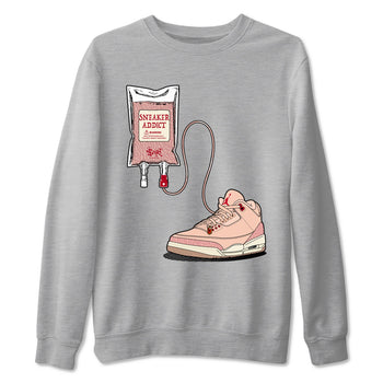 3s Valentines Day tee to match jordans Sneaker Therapy sneaker match tees Air Jordan 3 "Treat Yourself" Washed Coral special Valentine's Day Gift SNRT Sneaker Tees Graphic Tee Heather Grey 2 shirts