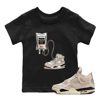 4s A Ma Maniere x Fossil Stone shirts to match jordans Sneaker Therapy sneaker match tees Air Jordan 4 A Ma Maniere x Fossil Stone SNRT Sneaker Release Tees Youth Baby Black 1 crew neck shirts