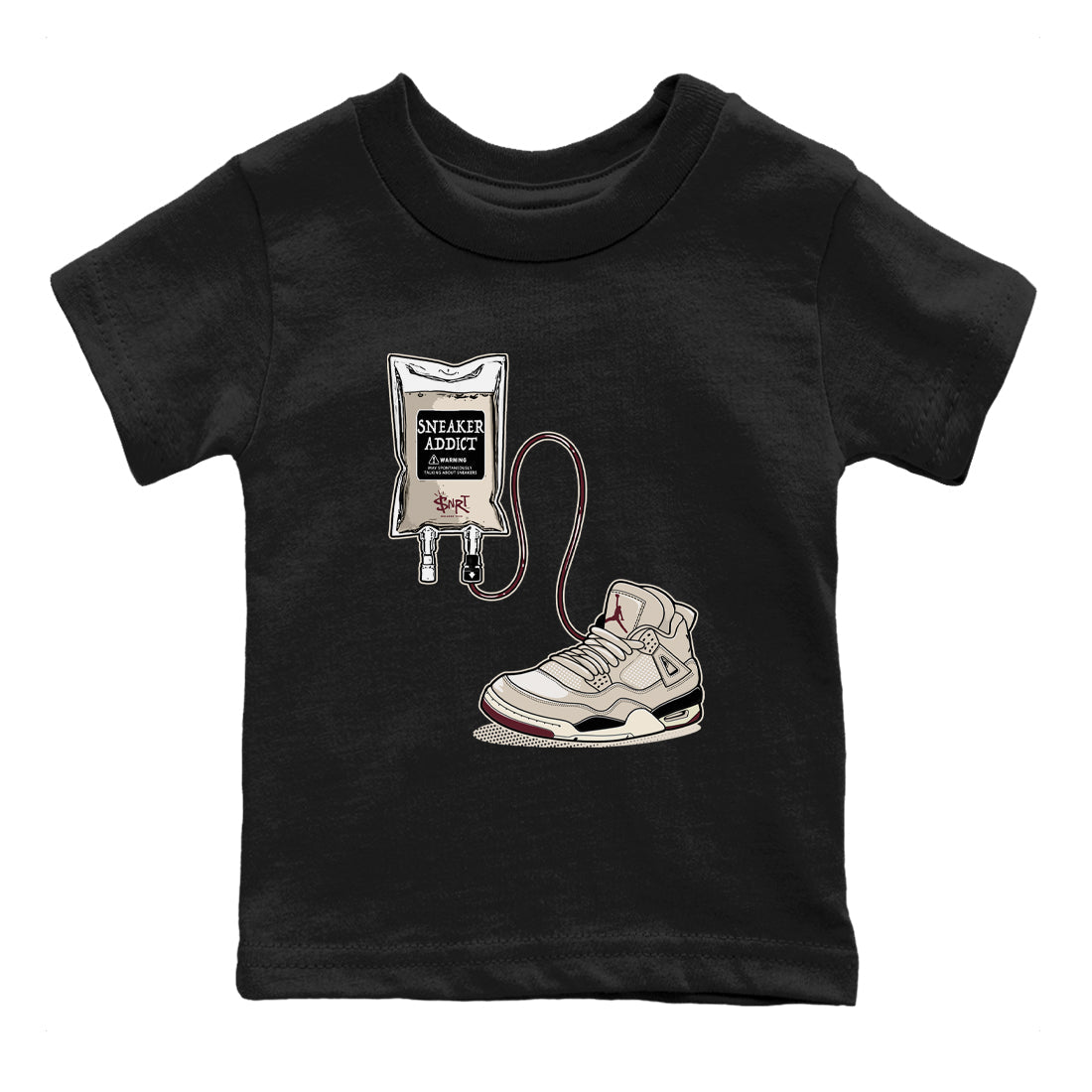 4s A Ma Maniere x Fossil Stone shirts to match jordans Sneaker Therapy sneaker match tees Air Jordan 4 A Ma Maniere x Fossil Stone SNRT Sneaker Release Tees Youth Baby Black 2 crew neck shirts