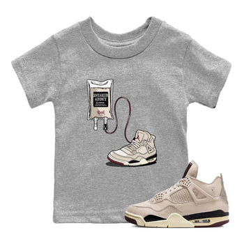 4s A Ma Maniere x Fossil Stone shirts to match jordans Sneaker Therapy sneaker match tees Air Jordan 4 A Ma Maniere x Fossil Stone SNRT Sneaker Release Tees Youth Baby Heather Grey 1 crew neck shirts