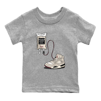 4s A Ma Maniere x Fossil Stone shirts to match jordans Sneaker Therapy sneaker match tees Air Jordan 4 A Ma Maniere x Fossil Stone SNRT Sneaker Release Tees Youth Baby Heather Grey 2 crew neck shirts