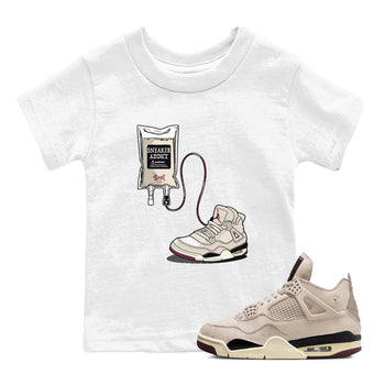 4s A Ma Maniere x Fossil Stone shirts to match jordans Sneaker Therapy sneaker match tees Air Jordan 4 A Ma Maniere x Fossil Stone SNRT Sneaker Release Tees Youth Baby White 1 crew neck shirts