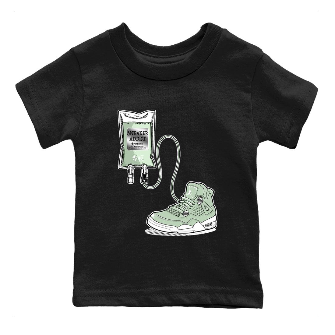 4s seafoam shirts to match jordans Sneaker Therapy sneaker match tees Air Jordan 4 Abundance match shoes to clothes SNRT Sneaker Tees Youth Baby Black 2 tee