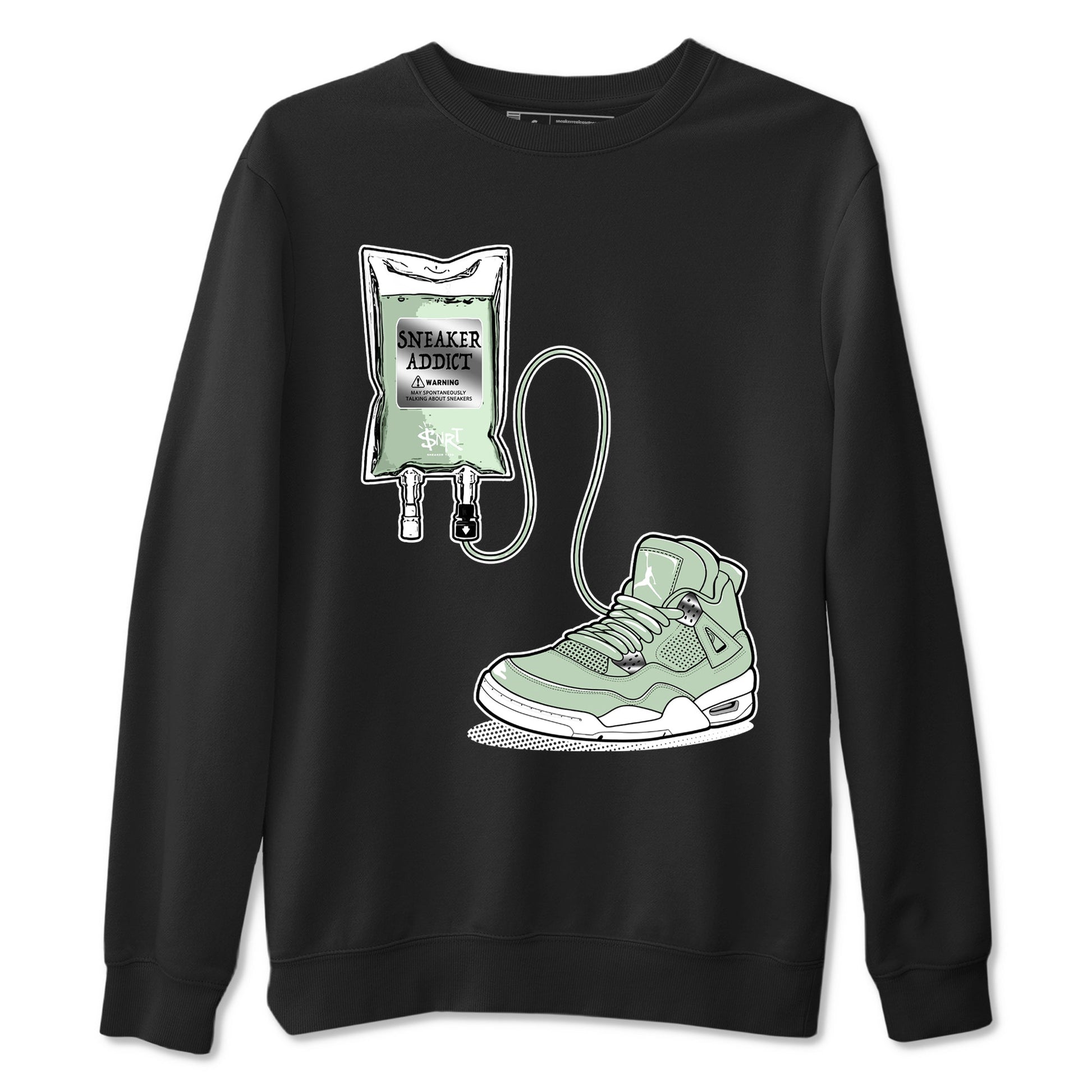 4s seafoam shirts to match jordans Sneaker Therapy sneaker match tees Air Jordan 4 Abundance match shoes to clothes SNRT Sneaker Tees unisex cotton Black 2 shirts