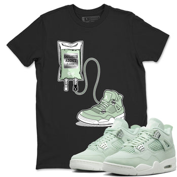 4s seafoam shirts to match jordans Sneaker Therapy sneaker match tees Air Jordan 4 Abundance match shoes to clothes SNRT Sneaker Tees unisex cotton Black 1 shirts