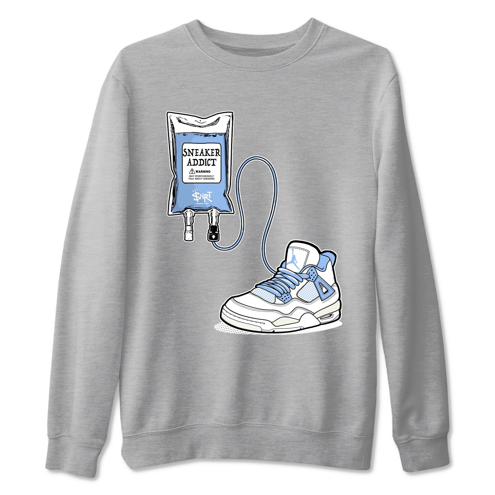 Sneaker Therapy sneaker match t-shirt styled to complete your fit with the Air Jordan 4 Aluminum sneakers, shown in Heather Grey 2.