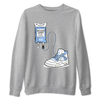 Sneaker Therapy sneaker match t-shirt styled to complete your fit with the Air Jordan 4 Aluminum sneakers, shown in Heather Grey 2.