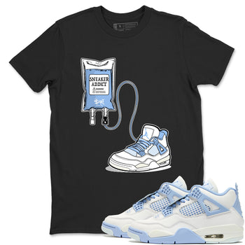 Sneaker Therapy sneaker match t-shirt styled to complete your fit with the Air Jordan 4 Aluminum sneakers, shown in Black 1.