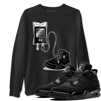 4s Black Cat shirts to match jordans Sneaker Therapy sneaker match tees Air Jordan 4 Black Cat match shoes to clothes SNRT Sneaker Tees unisex cotton Black 1 shirts