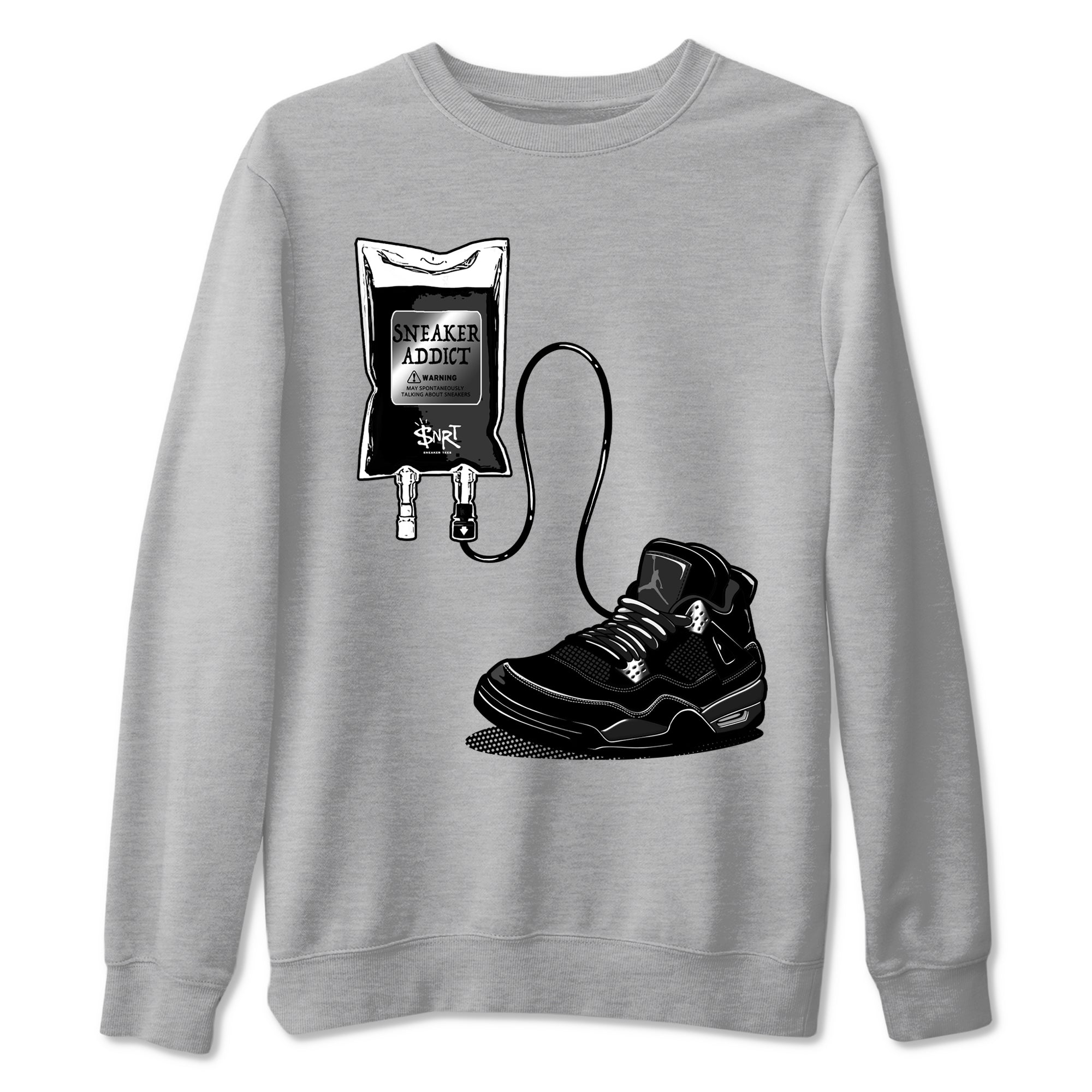 4s Black Cat shirts to match jordans Sneaker Therapy sneaker match tees Air Jordan 4 Black Cat match shoes to clothes SNRT Sneaker Tees unisex cotton Heather Grey 2 shirts