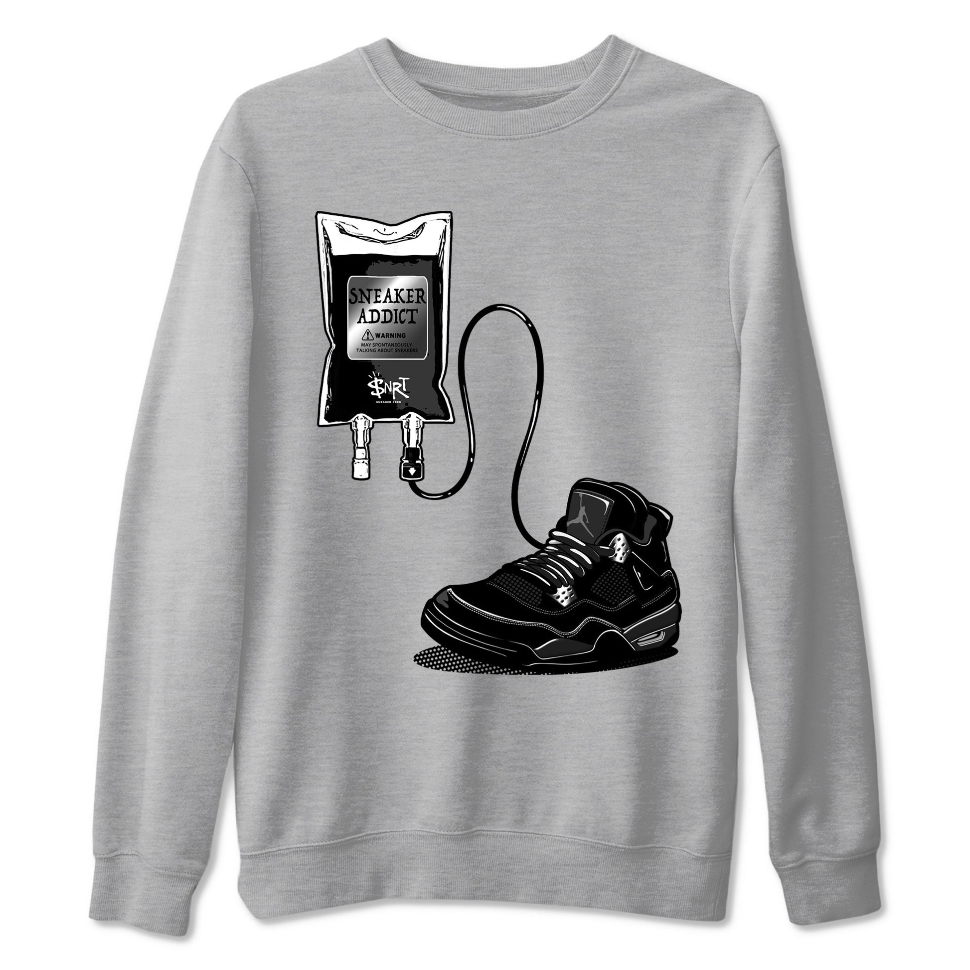 4s Black Cat shirts to match jordans Sneaker Therapy sneaker match tees Air Jordan 4 Black Cat match shoes to clothes SNRT Sneaker Tees unisex cotton Heather Grey 2 shirts