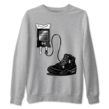 4s Black Cat shirts to match jordans Sneaker Therapy sneaker match tees Air Jordan 4 Black Cat match shoes to clothes SNRT Sneaker Tees unisex cotton Heather Grey 2 shirts