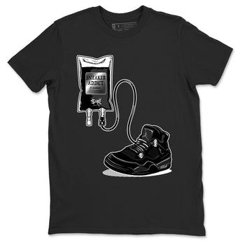 4s Black Cat shirts to match jordans Sneaker Therapy sneaker match tees Air Jordan 4 Black Cat match shoes to clothes SNRT Sneaker Tees unisex cotton Black 2 shirts
