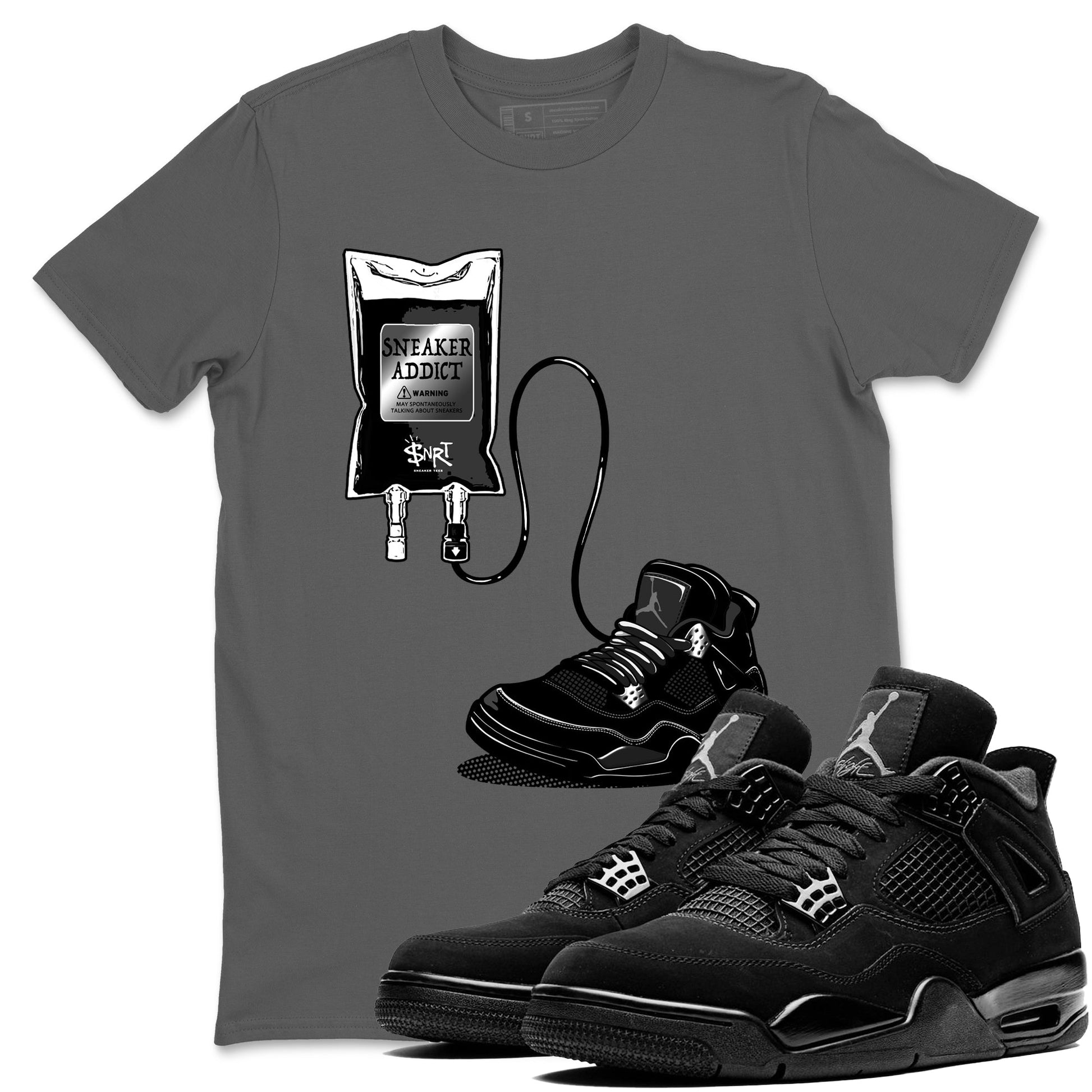 4s Black Cat shirts to match jordans Sneaker Therapy sneaker match tees Air Jordan 4 Black Cat match shoes to clothes SNRT Sneaker Tees unisex cotton Cool Grey 1 shirts