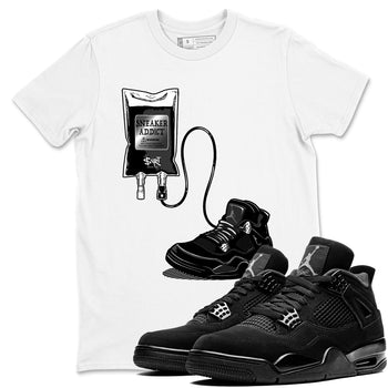 4s Black Cat shirts to match jordans Sneaker Therapy sneaker match tees Air Jordan 4 Black Cat match shoes to clothes SNRT Sneaker Tees unisex cotton White 1 shirts