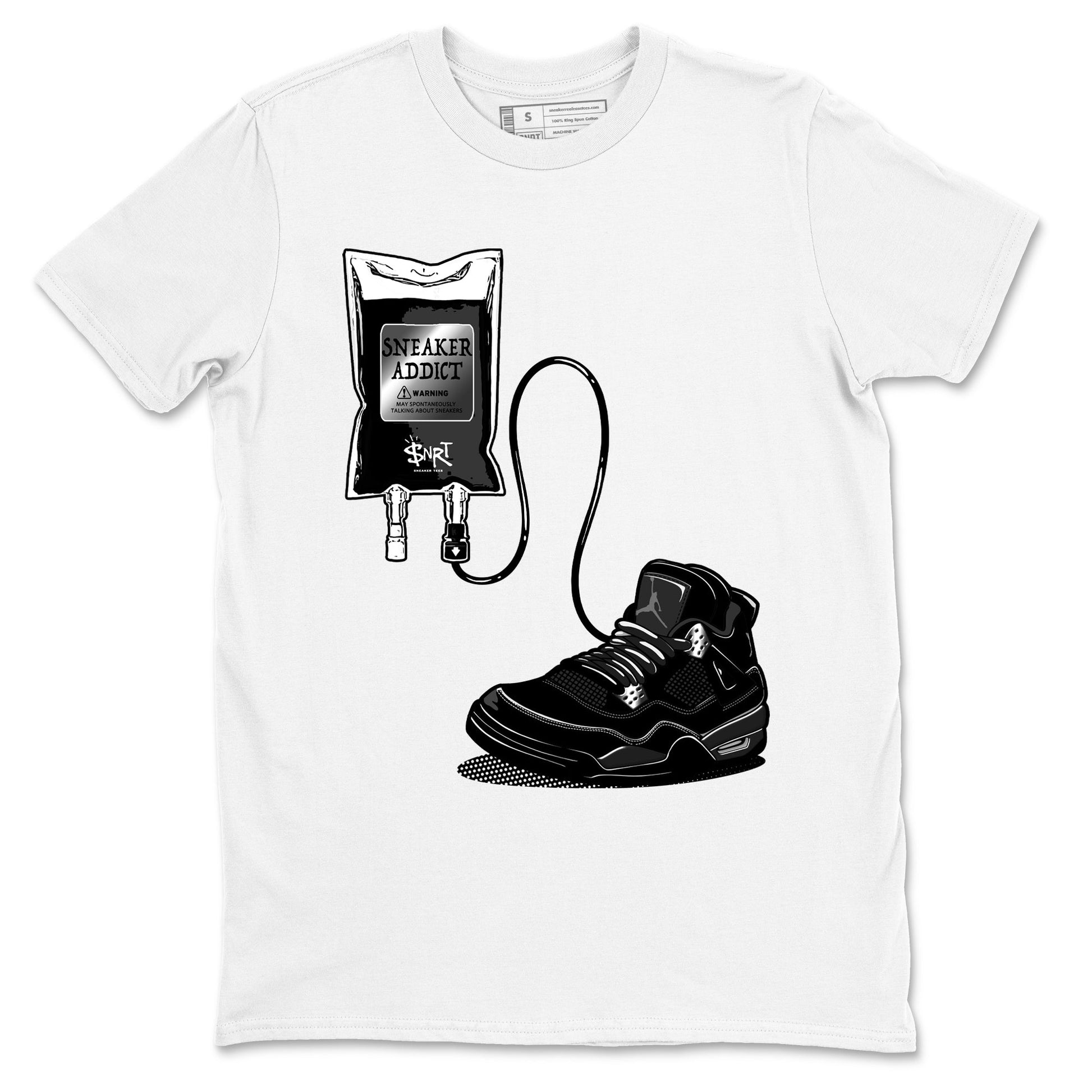 4s Black Cat shirts to match jordans Sneaker Therapy sneaker match tees Air Jordan 4 Black Cat match shoes to clothes SNRT Sneaker Tees unisex cotton White 2 shirts
