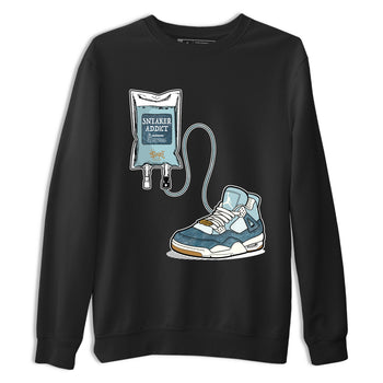 Sneaker match tees – Sneaker Tees To Match 4s Worn Blue Air Jordan 4 Denim Shoes – Sneaker Therapy Tee Black 2