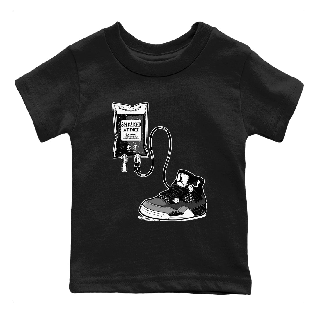 4s Fear shirts to match jordans Sneaker Therapy sneaker match tees Air Jordan 4 Retro Fear match shoes to clothes SNRT Sneaker Tees Youth Baby Black 2 tee