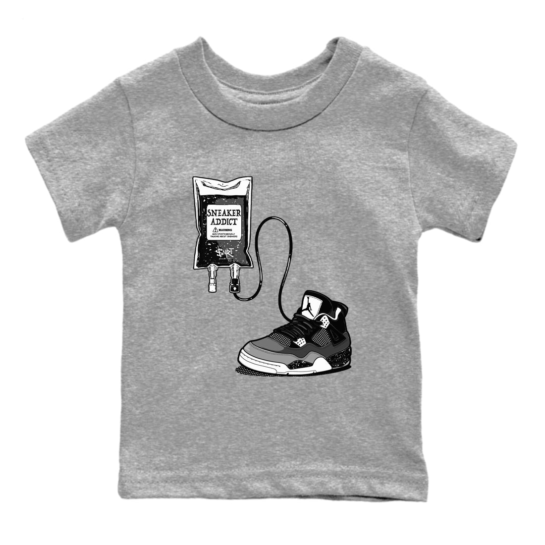 4s Fear shirts to match jordans Sneaker Therapy sneaker match tees Air Jordan 4 Retro Fear match shoes to clothes SNRT Sneaker Tees Youth Baby Heather Grey 2 tee