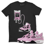 4s Retro Orchid shirts to match jordans Sneaker Therapy sneaker match tees Air Jordan 4 WMNS Orchid match shoes to clothes SNRT Sneaker Tees unisex cotton Black 1 shirts