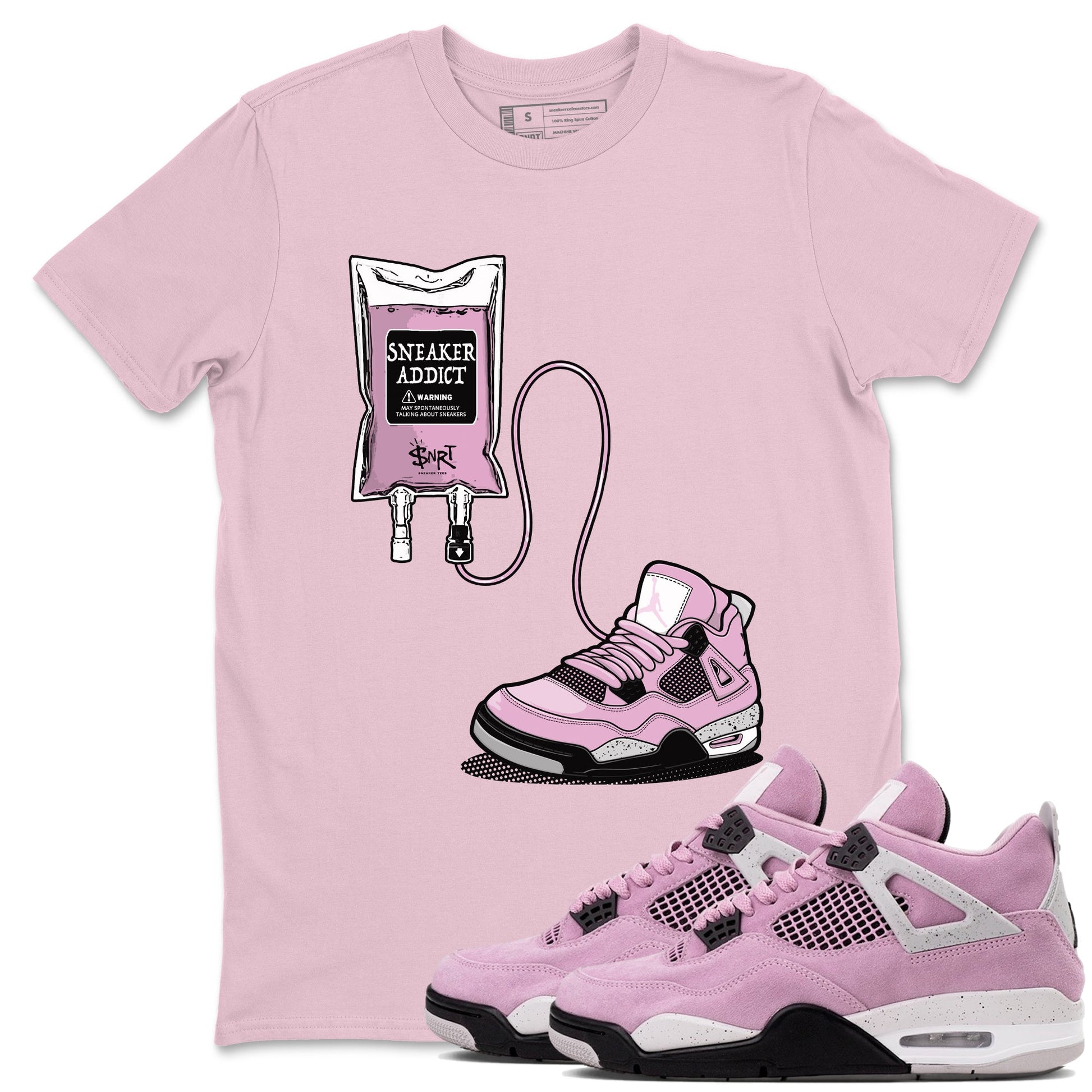 4s Retro Orchid shirts to match jordans Sneaker Therapy sneaker match tees Air Jordan 4 WMNS Orchid match shoes to clothes SNRT Sneaker Tees unisex cotton Pink 1 shirts