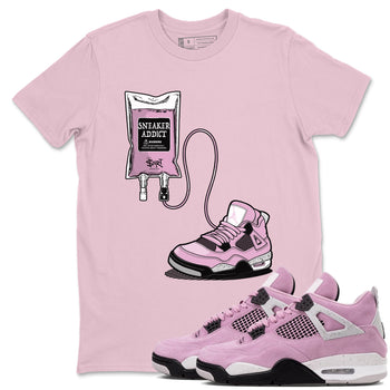 4s Retro Orchid shirts to match jordans Sneaker Therapy sneaker match tees Air Jordan 4 WMNS Orchid match shoes to clothes SNRT Sneaker Tees unisex cotton Pink 1 shirts