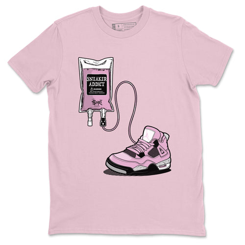 4s Retro Orchid shirts to match jordans Sneaker Therapy sneaker match tees Air Jordan 4 WMNS Orchid match shoes to clothes SNRT Sneaker Tees unisex cotton Pink 2 shirts