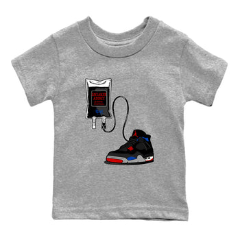 Sneaker Therapy baby and kids t-shirt crafted for little sneakerheads to shine with the Air Jordan 4 Rare Air sneakers, displayed in Heather Grey 2.