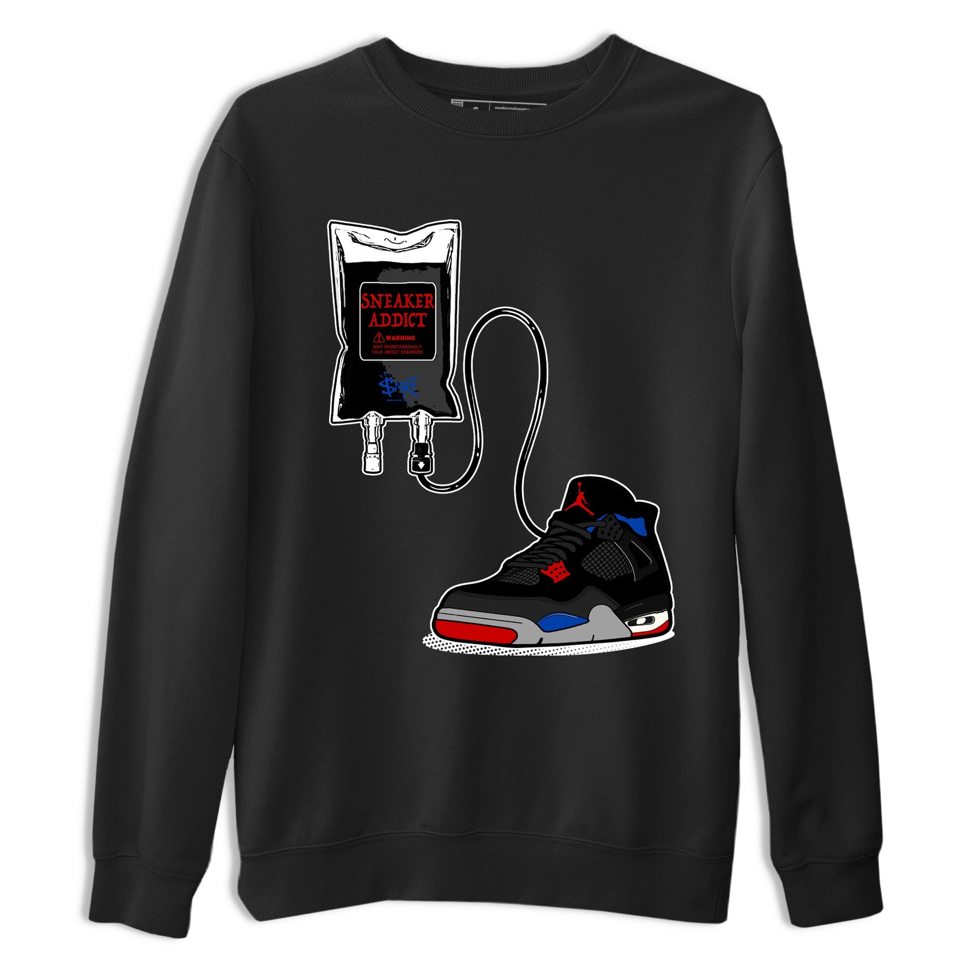 Sneaker Therapy sneaker match t-shirt styled to complete your fit with the Air Jordan 4 Rare Air sneakers, shown in Black 2.