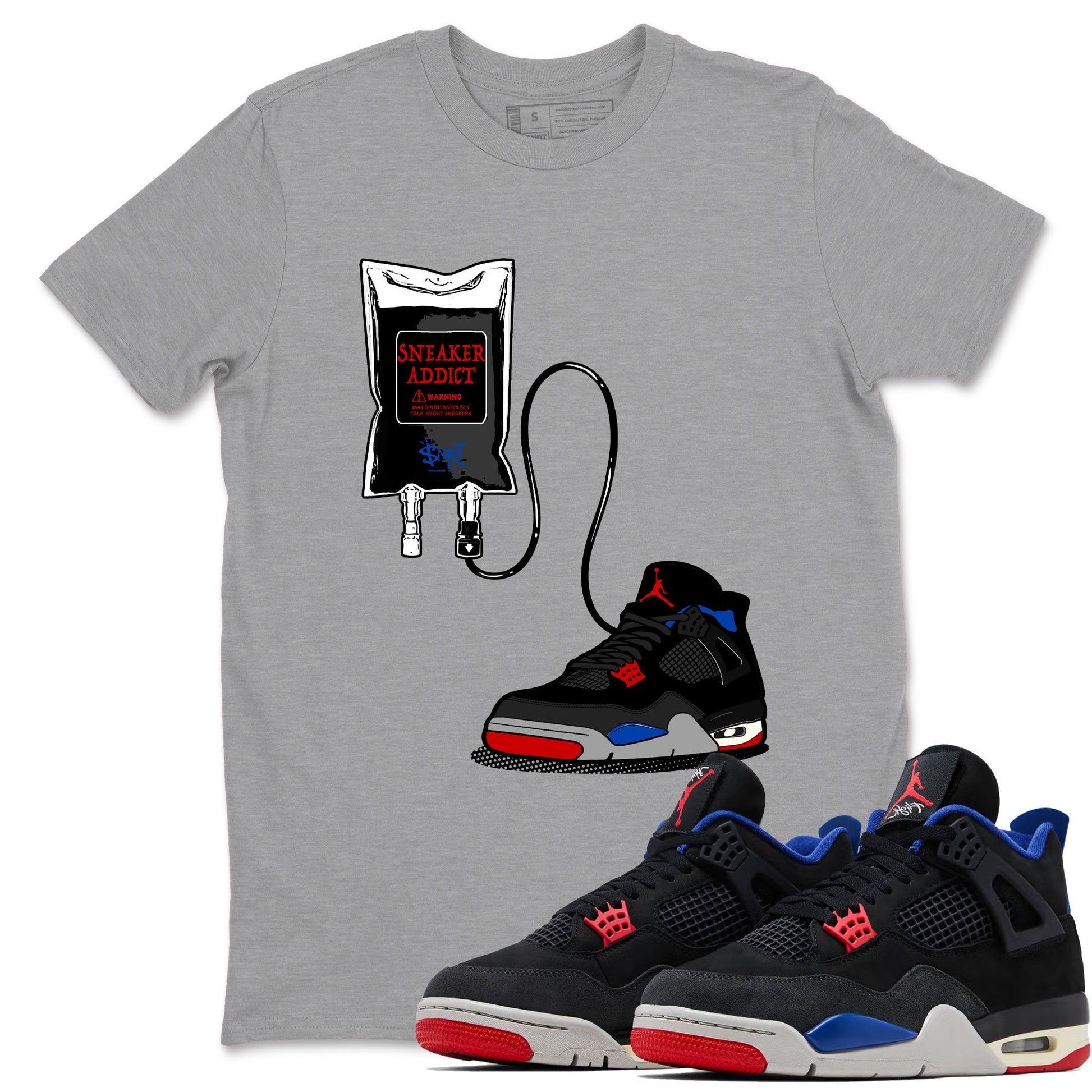 Sneaker Therapy sneaker match t-shirt styled to complete your fit with the Air Jordan 4 Rare Air sneakers, shown in Heather Grey 1.