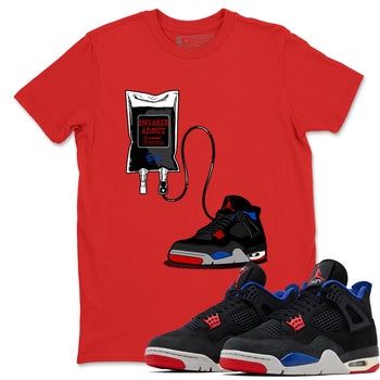 Sneaker Therapy sneaker match t-shirt styled to complete your fit with the Air Jordan 4 Rare Air sneakers, shown in Red 1.