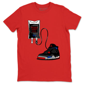 Sneaker Therapy sneaker match t-shirt styled to complete your fit with the Air Jordan 4 Rare Air sneakers, shown in Red 2.
