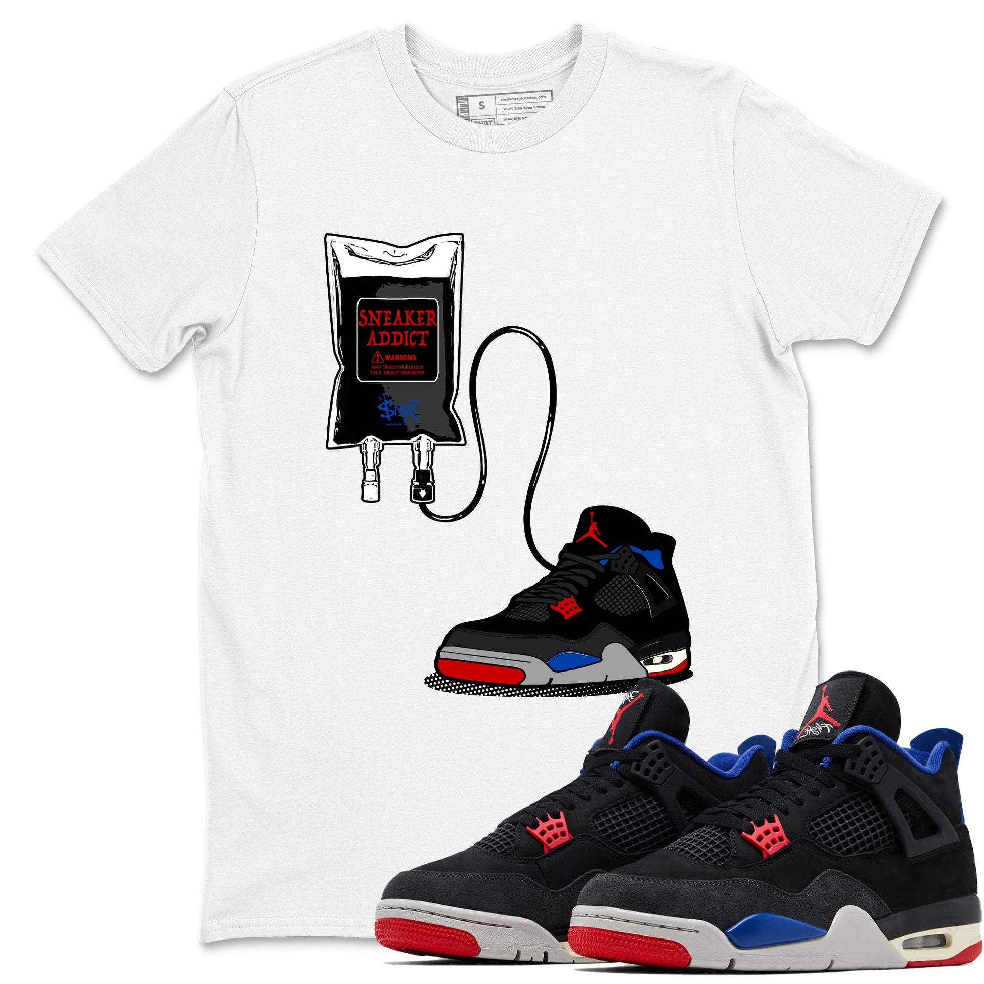 Sneaker Therapy sneaker match t-shirt styled to complete your fit with the Air Jordan 4 Rare Air sneakers, shown in White 1.