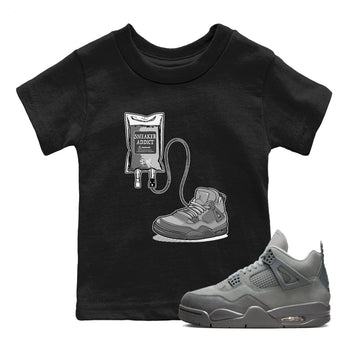 4s Wet Cement shirts to match jordans Sneaker Therapy sneaker match tees Air Jordan 4 Wet Cement SNRT Sneaker Release Tees Youth Baby Black 1 crew neck shirts