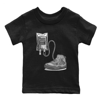 4s Wet Cement shirts to match jordans Sneaker Therapy sneaker match tees Air Jordan 4 Wet Cement SNRT Sneaker Release Tees Youth Baby Black 2 crew neck shirts