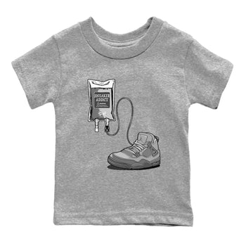 4s Wet Cement shirts to match jordans Sneaker Therapy sneaker match tees Air Jordan 4 Wet Cement SNRT Sneaker Release Tees Youth Baby Heather Grey 2 crew neck shirts